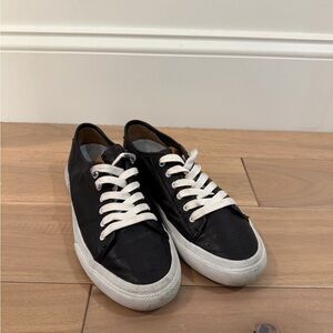Frye Black Leather Sneakers with White Accents